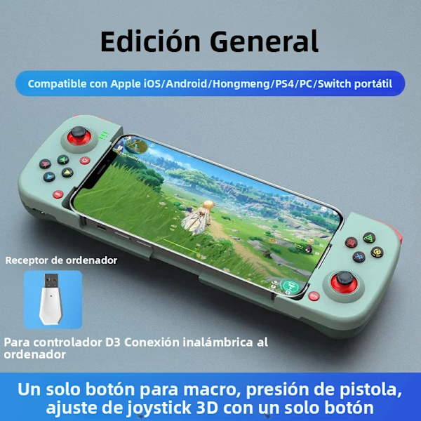 Teal Red D3s Mobil Spelkontroll Kompatibel med Switch/Android/iOS/PC, Expanderbar