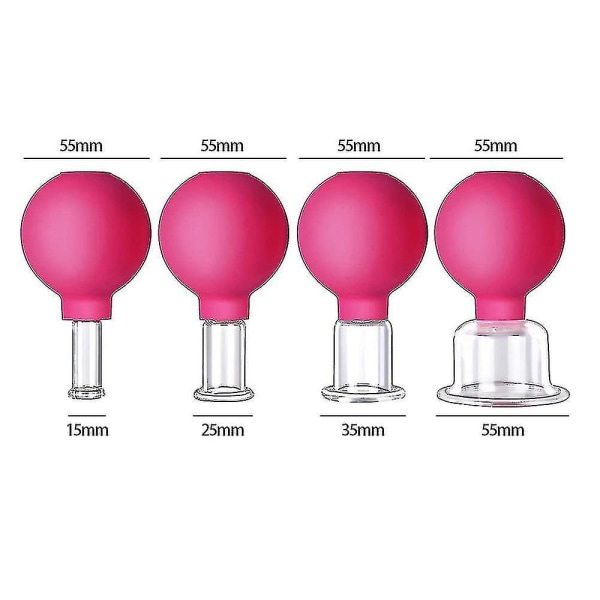 Pingglass med sugekule [4 stykker] - Ping av høy kvalitet Pink