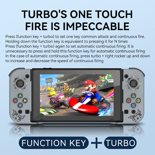 Grå IINE Mini Bluetooth Controller, Multifunktionel Joystick Kompatibel med Android og iPhone Spil Fjernbetjening