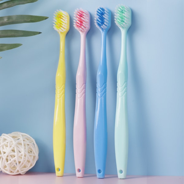 Massagepunkt mjuk borst tandborste vuxen par 4 förpackningar av ultrafin mjuk hushållsrengöring tandborste