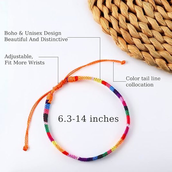 24 st Boho Surfer Armband Fotledsbands Justerbara Pärlade Fotledsbands Handgjorda Flätade Armband Färgglada Fotledsbands Sommarsträng