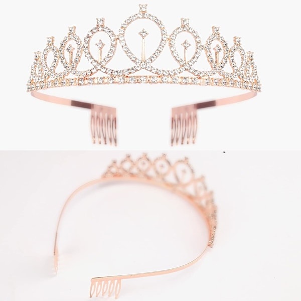 Fødselsdagskroner til kvinder Fødselsdagsdronning Sash & Rhinestone Tiara Sæt Fødselsdagstiaraer og Sash til kvinder