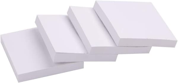 4-pack Super Sticky Post-it Notes, 7,6 x 7,6 cm, 100-sidiga kontorslappar (Vita)