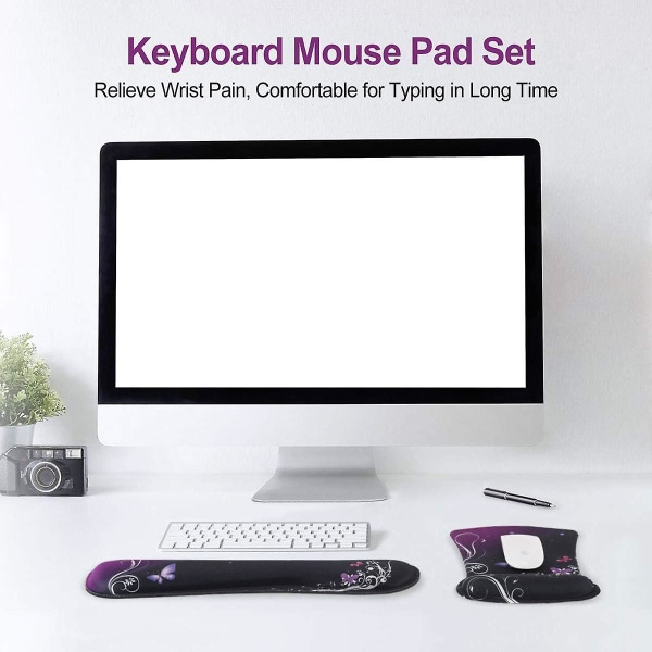 Keyboard Wrist Rest Pad Ergonomic Mouse Pad Set, Mouse Pad For Computer Laptop, Non Slip Mousepad Ke