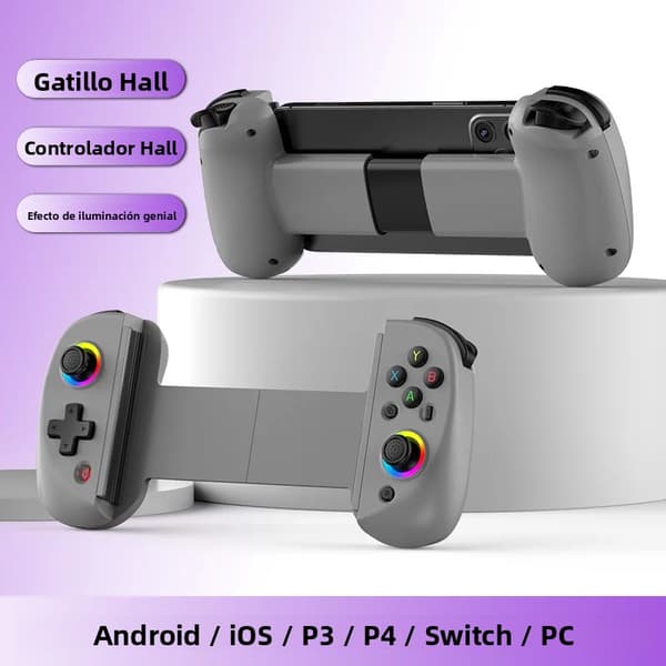 Trådløs Bluetooth-spilcontroller med vækkeur, dobbelt vibration og lys til gaming