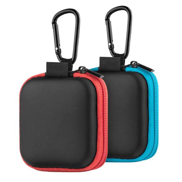 Ørepropper etui, 【2Pack】 Bærbart lille bæretaske til øretelefoner opbevaringstaske med karabinhageclips til øretelefoner, øretelefoner, ørestykker, SD-hukommelseskort, kamerachip