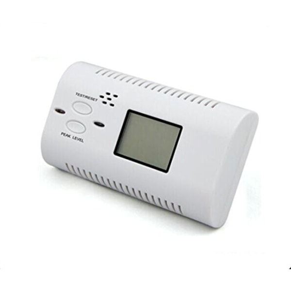 Kolmonoxiddetektor Förgiftningsgas Brandlarm Säkerhetslarm LCD-skärm med klockröst