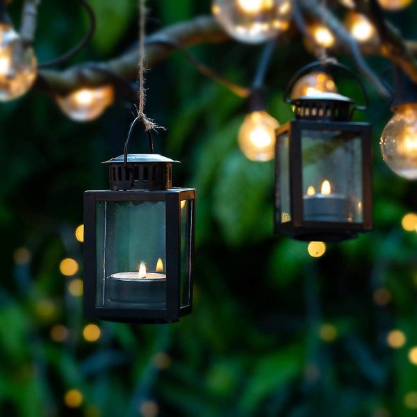 Lygter til stearinlys Havelygter, vintage-stil hængende små lanterner til  fyrfadslys, sorte stearinlys fyrfadsstager til indendørs udendørs selv 8fa4  | Fyndiq