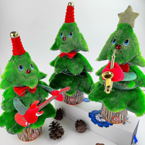 Dansende juletræ elektronisk plyslegetøj med sang 8 engelske sange Sjovt interaktivt legetøj 34 cm style 3