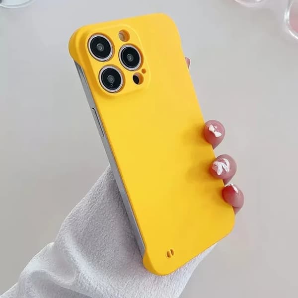 med iPhone 13 Pro Max; Grått ultratunt ramlöst hårt skal med ramlöst stötsäkert frostat bakstycke. grey iPhone 13 Pro Max