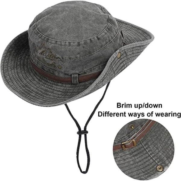 Solhatt Herr Vikbar Safarihatt Anti UV Utomhus bergsklättring Resehatt  Fisherman Cap Bucket Hat，Militärgrön ba15 | Fyndiq