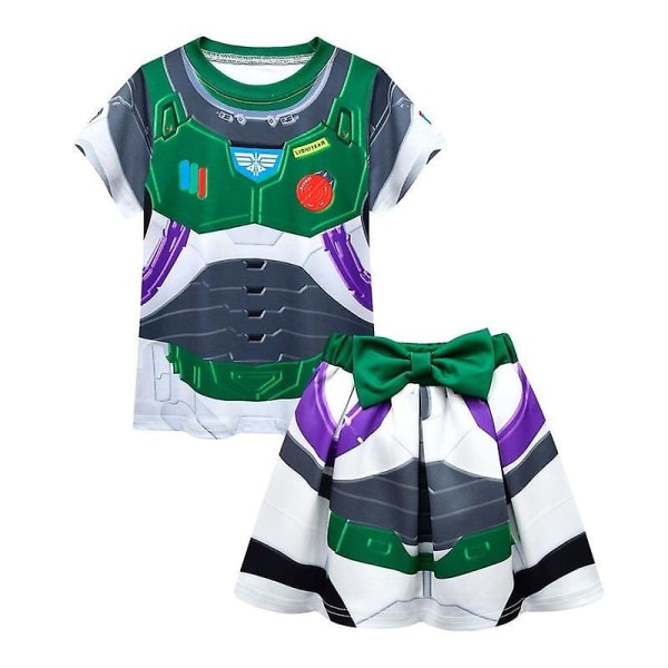 Buzz Lightyear Kostym Klänning för Flickor, Cartoon Story Rollspel Klänning Upp Party Kläder Lång Pyjamas Klänning Anime Klänning Bo Peep Tutu 3825 80826-b 150CM11-12T