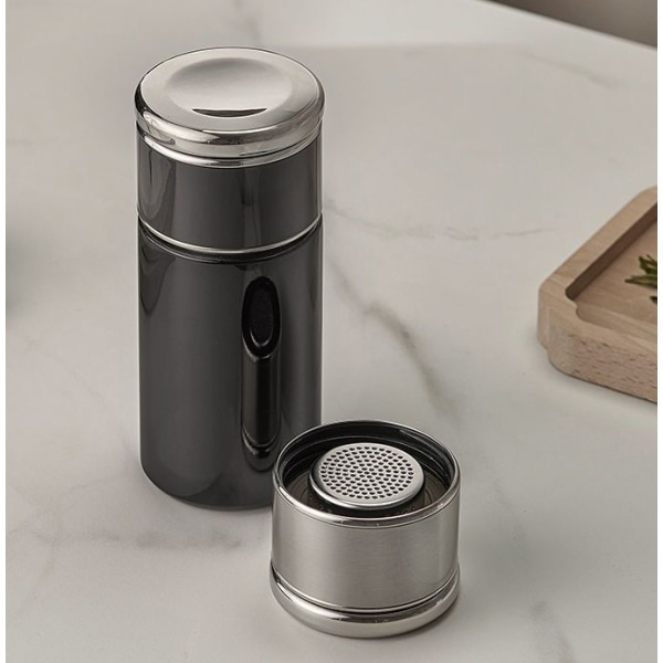 Ny termoskopp för kvinnor och män te separat tekopp exklusivt företag bärbar tebryggare i rostfritt stål svart 420ml