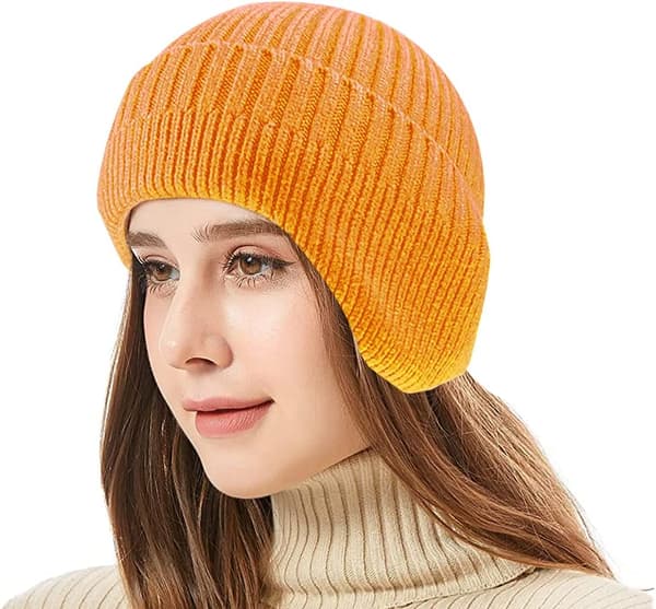 Vinterlue med øreklaffer Ulllue Hodevarmer Beanie for menn og kvinner Utendørs 5