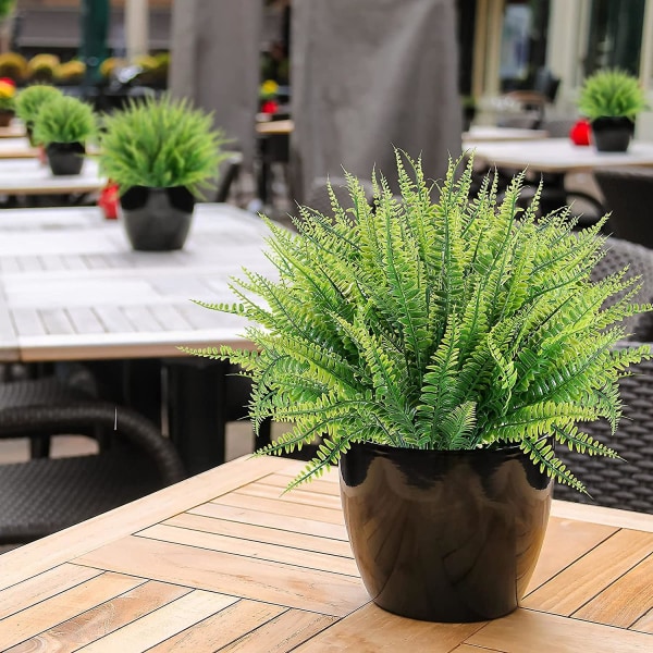 13 bundter kunstige planter, falske bostonbregne grønt udendørs UV-bestandigt Ingen falme Faux