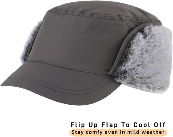Vinterbaseballcaps for menn med solhatt, varme øreklaffer, jakthatt for utendørs 2