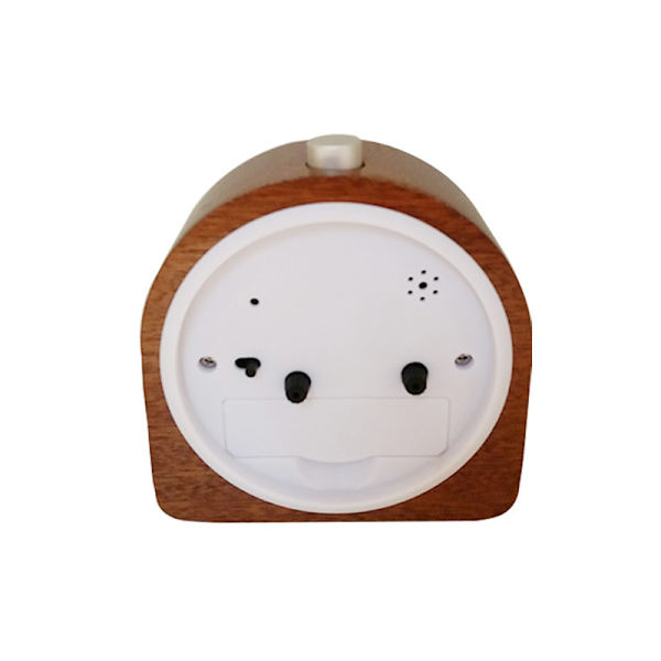 Mörk Trä, Batteridriven Morgonväckarklocka Snooze-Funktion Luminous Resa Trä Väckarklocka Tyst Icke-Tickande Analog Väckarklocka Händer Stigande S