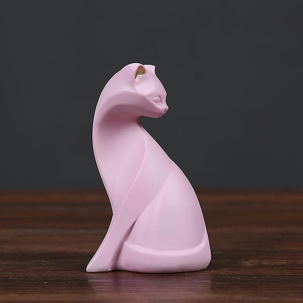 Pink Resin Cat Decoration Computer Desktop Decoration For Par