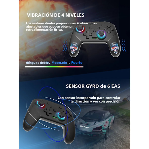 Trådløs spilcontroller, kompatibel med PS1/PS2/PS3/PC/Android TV, bærbar gamepad med batteri