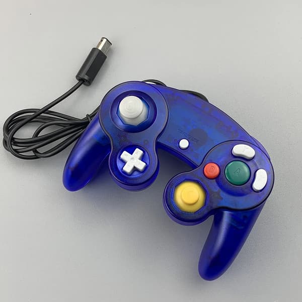 Blå trådlös handkontroll kompatibel med PlayStation 4 med vibration och USB-kabel