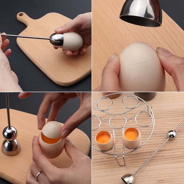 Egg Topper, Egg Cutter, Egg Shell Remover, Matchende Egg Cutter-verktøy i rustfritt stål, Bra på kjøkkenet-15355