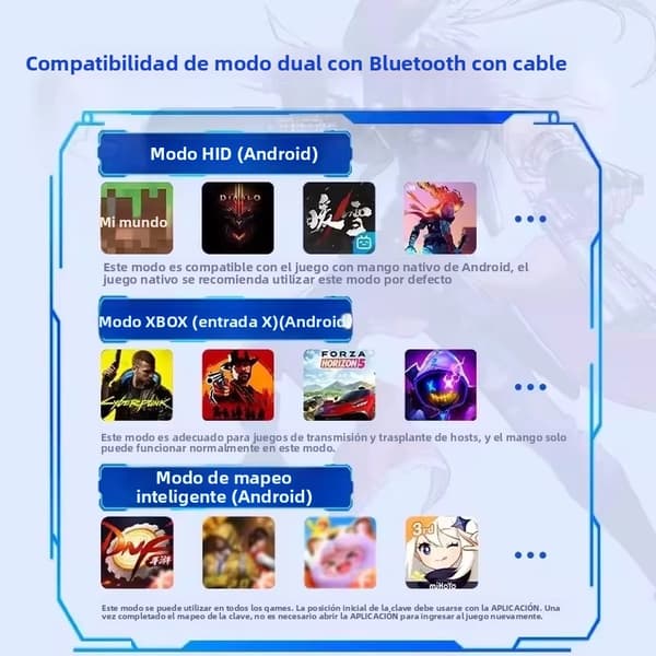 Blå trådløs Bluetooth-spillkontroller kompatibel med Nintendo Switch, vekkefunksjon
