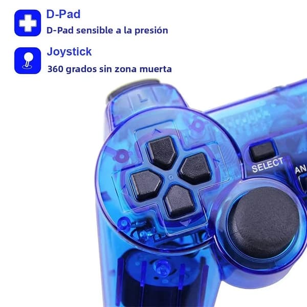 P06 Sort Game Controller Kompatibel med PS4/Slim/Pro/PC, 360° Joystick, Dobbelt Vibration, 6 Akser USB/Bluetooth