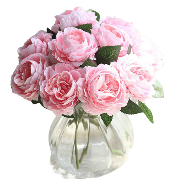 Kunstig peon, rose, rosa, 20 stk