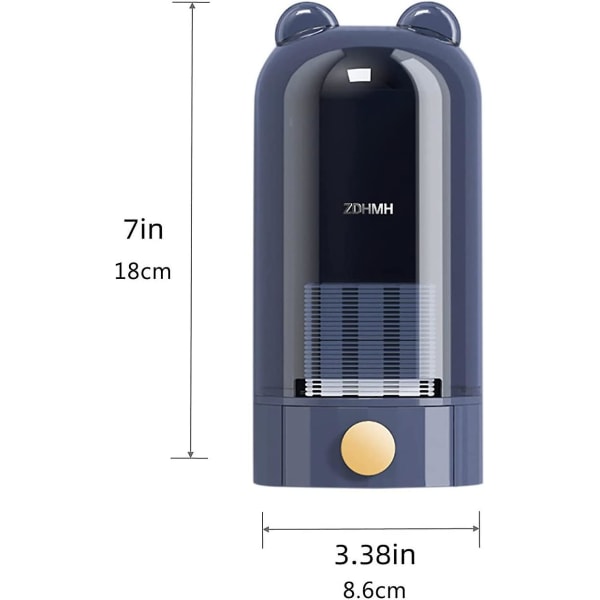 Automatisk dispenser för bomullsdynor, väggmonterad press ut Bomullsmonterad bomullsdynahållare för badrum, toalettbord, kosmetika (b-l2) blue