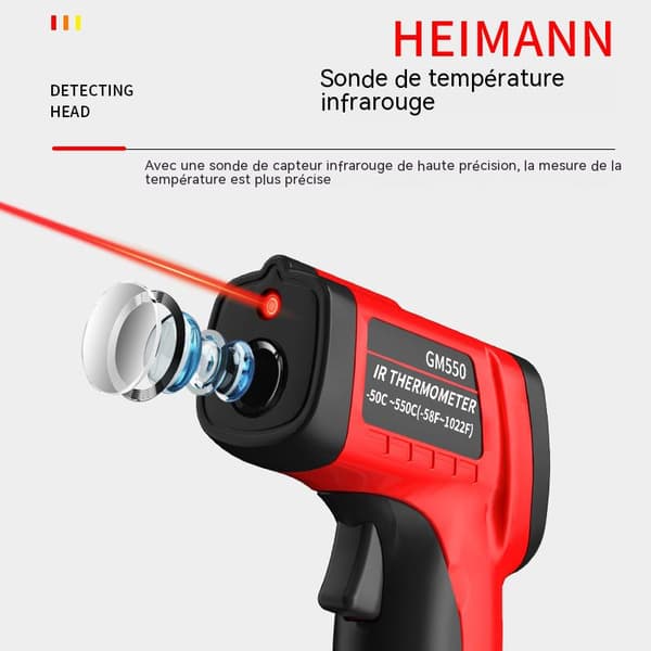 Högprecisions Termometerpistol för Matlagning Hemmabruk Kök Industriell Infraröd Termometer Olje- och Vattentemperatur Multifunktionell Termometer
