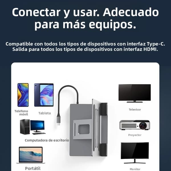 9 i 1 USB Type-C Hub 4K Dobbelt HDMI USB 3.0 5 Gbps PD 3.0 Hurtigopladningsdock til bærbar computer tablet 9-in-1