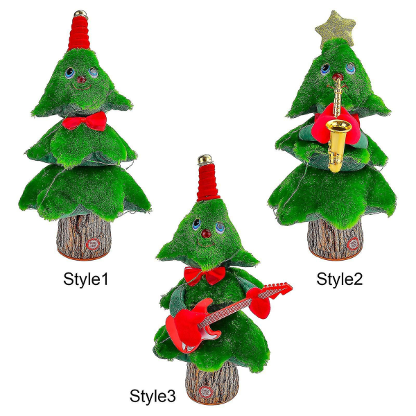 Dancing Christmas Tree Electronic Plush Toy With Singing 8 English Songs Fun Interactive Toys 34cm style 3