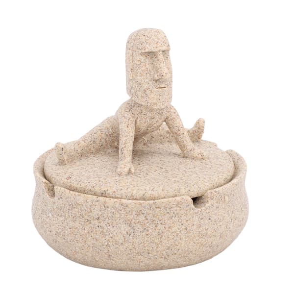 Påskharts Moai-statyer, unika hemdekorationer med lock.