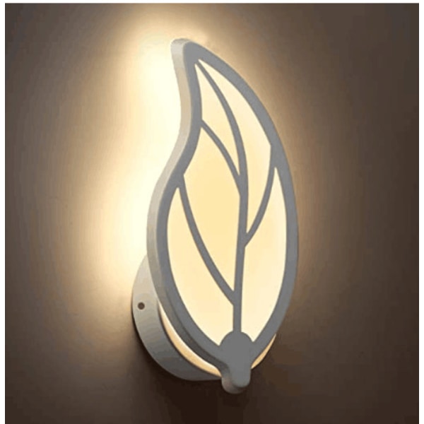 Bladformad vägglampa, LED dekorativa vägglampor Dekor Sconce Modern sänglampa för inomhus & utomhus