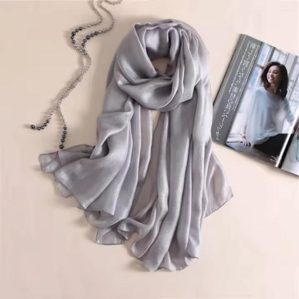 Helt ny enfärgad damscarf i linne, 190x75cm, solskyddssjal, huvudduk, stor hamn-scarf 3