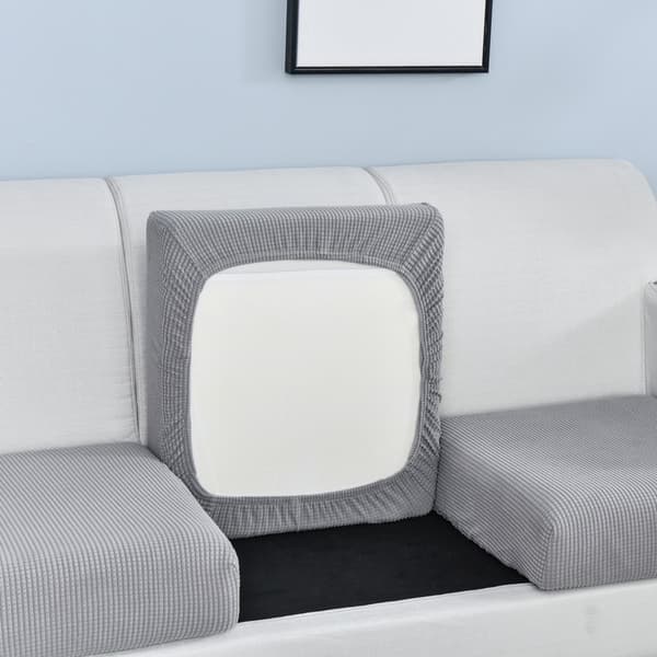Ljusgrå; Extra stort tresits sofföverdrag, bredd 65-95CM, längd 135-165CM; Nordisk minimalistisk stil majsfleece sofföverdrag, heltäckande e Three-seater
