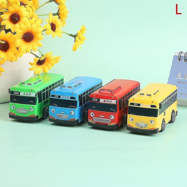 4st Tayo The Little Bus Cartoon Pull Back Car Toy Set Kids Educational Gift L