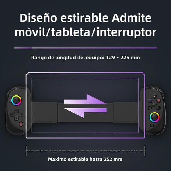 Trådløs Bluetooth-spilcontroller med vækkeur, dobbelt vibration og lys til gaming