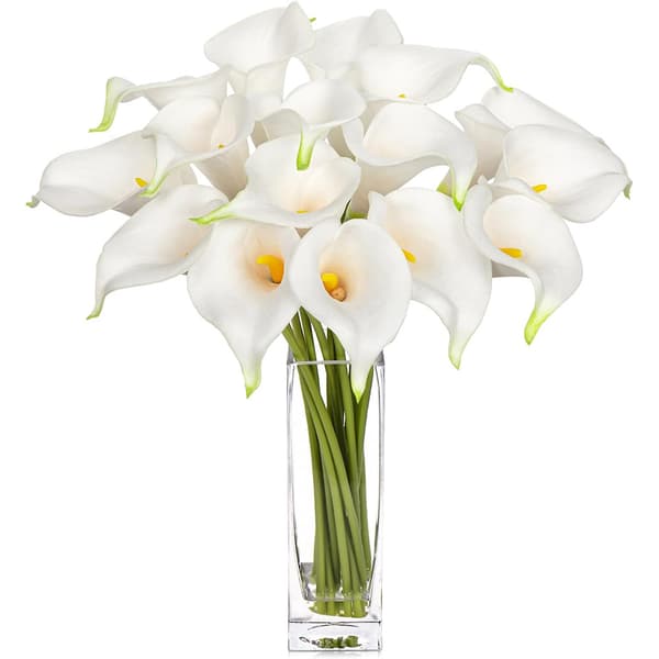 Kunstige blomster, hvit, 20 stk