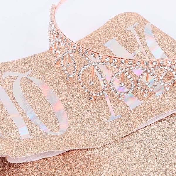 Fødselsdagskroner til kvinder Fødselsdagsdronning Sash & Rhinestone Tiara Sæt Fødselsdagstiaraer og Sash til kvinder