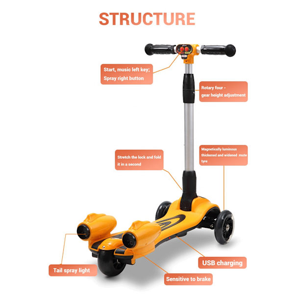 Foldbar sæde børnescooter