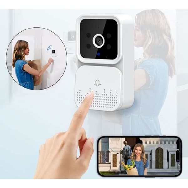 Trådlös WiFi Video Dörrklocka Kamera HD Mörkerseende Smart Hem Säkerhetsklocka