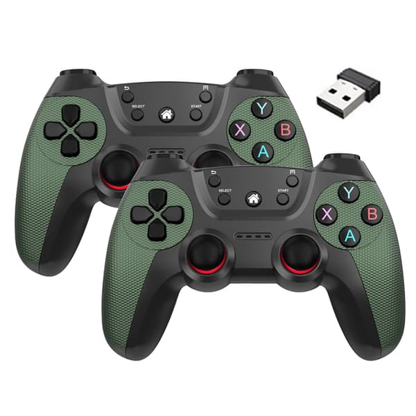Hvid trådløs controller med dobbelt vibration og lys, 4. generations seks akser