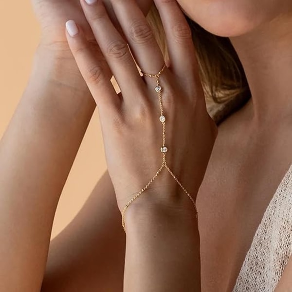 2 st guld armband för kvinnor, Snygga armband set för kvinnor, Guld armband att stapla med pärlor, kubansk, pappersklipp, hjärta, orm