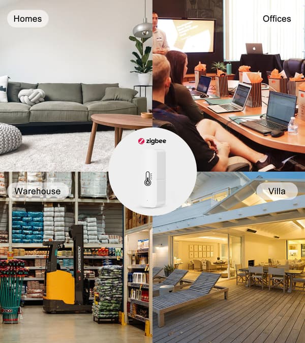 Zigbee Skjermløs Temperatur- og Fuktighetssensor, Tuya Smart Home Trådløs Temperatur- og Fuktighetssensor, ABS-materiale