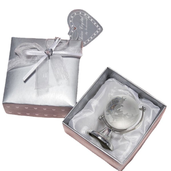 1-Pak Krystalglas Globe Kontorbord Home Decor Gave Julegave kommer med smuk gaveæske