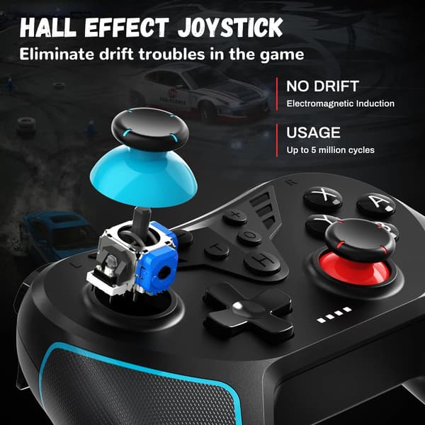 Sort D11 Trådløs Bluetooth Spilcontroller Kompatibel med Switch, Android, iOS, PS Konsoller og Tablet