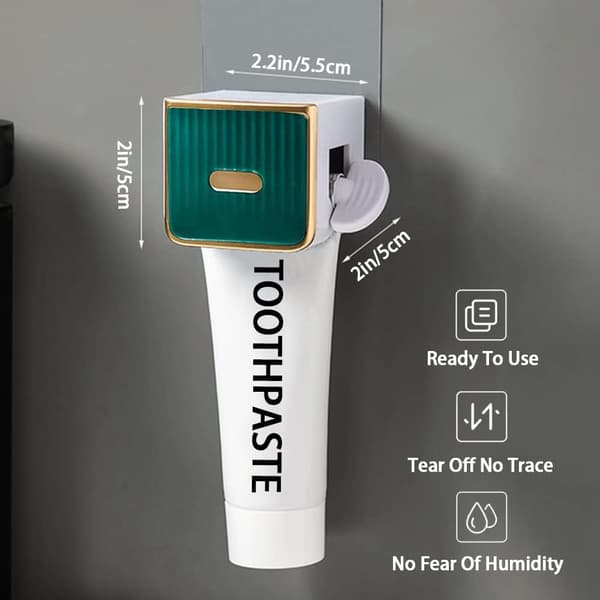 2-pack Tandkrämspress Väggmonterad Tandkrämsdispenser Badrum Rullrör (Grön) B