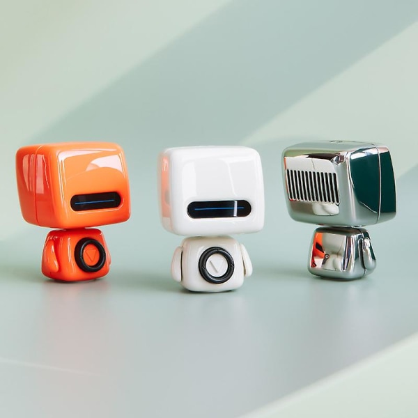 1 stk Bluetooth-højttalere Mini Cute Robot Bærbar Trådløs Bluetooth 5.0 Subwoofer-højttalere med indbygget mikrofonstøtte Håndfrit opkald og foto