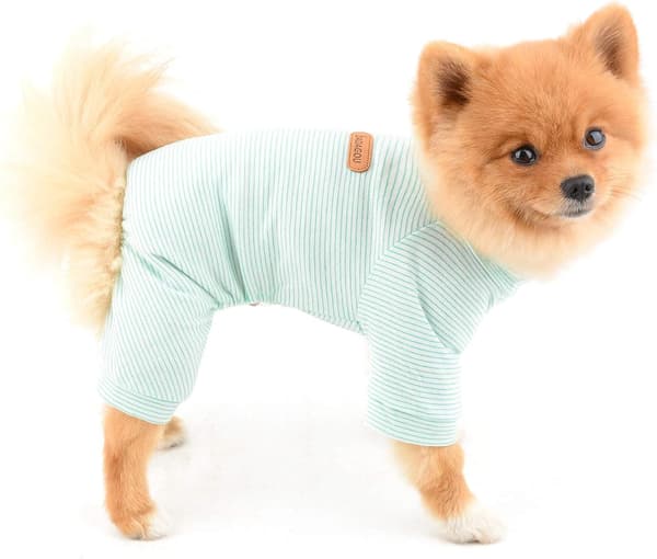Stribede bomulds pyjamas til hvalpe katte drenge piger hvalpe jumpsuits indendørs pullovers til York Chihuahuas, 10377